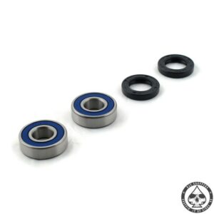 Wheel bearing set for Harley Davidson Sportster and FX Models. Fits 52 -72 Xl Front wheel, 71-71 FX front wheeland 58-78 XL rear wheel. Set is complete with 2 bearings and 2 seals.