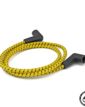 Universal cloth braided spark plug wire set (Yellow/Black)
