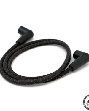 Universal cloth braided spark plug wire set (Black/Red)