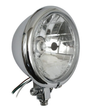 Bates style 5 3/4 Bottom mount headlight (Prismic lens) ( Chrome )