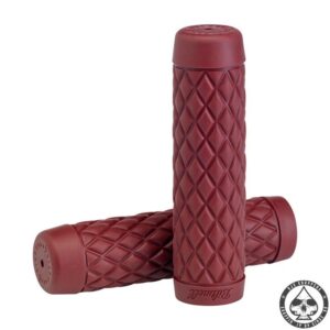 Biltwell grips are available in 1” & 7/8". These grips are made from the same material used in dirt bike and BMX grips: Kraton Rubber