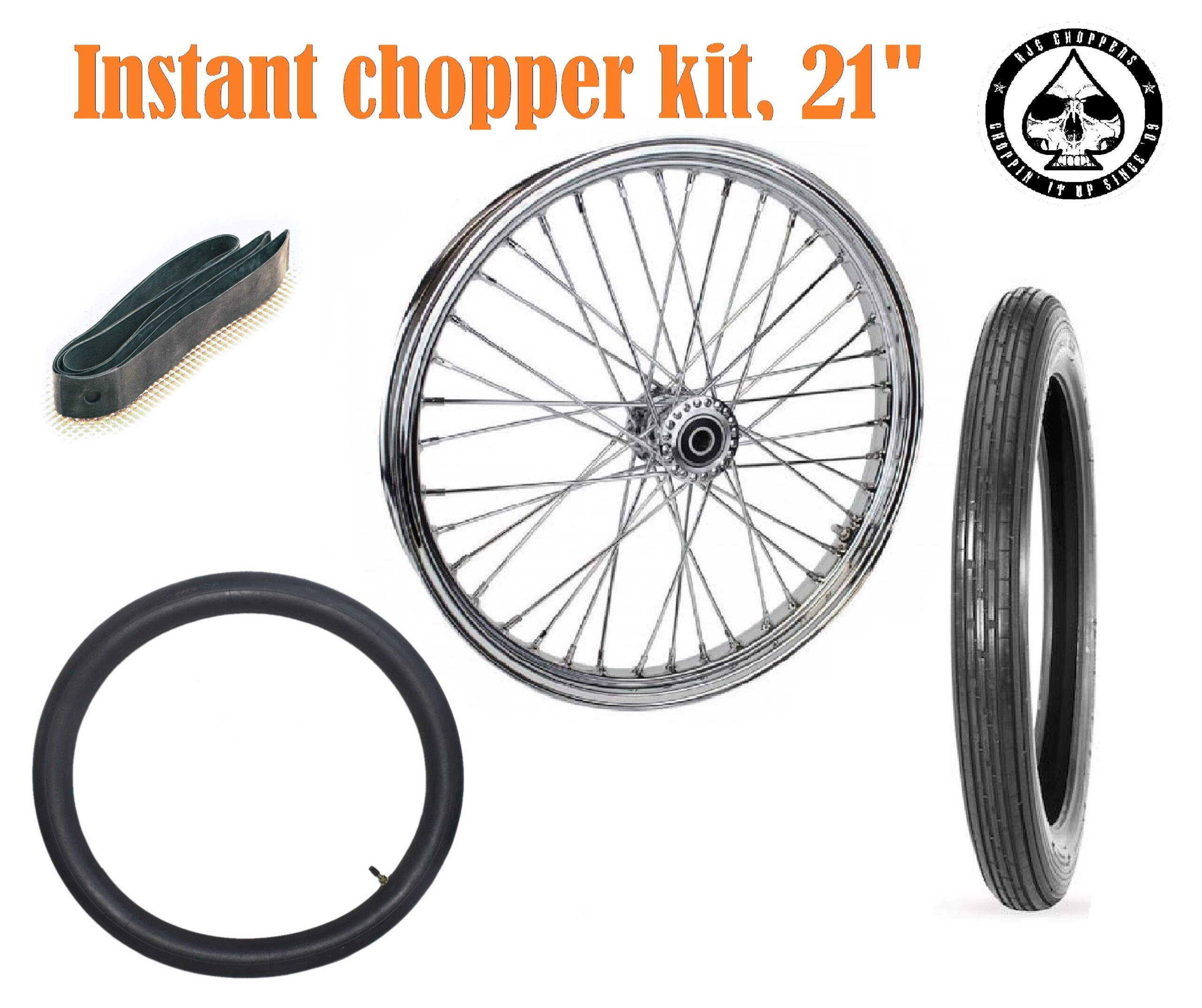 Instant chopper kit, complete 21" front setup, Spoolhub