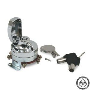 IGNITION SWITCH, ELECTRONIC, ROUND KEY 6-POLE; WITH ROUND KEY Fits: > 73-95 FL, FX, FXWG(NU) WITH DUAL FUEL TANKS