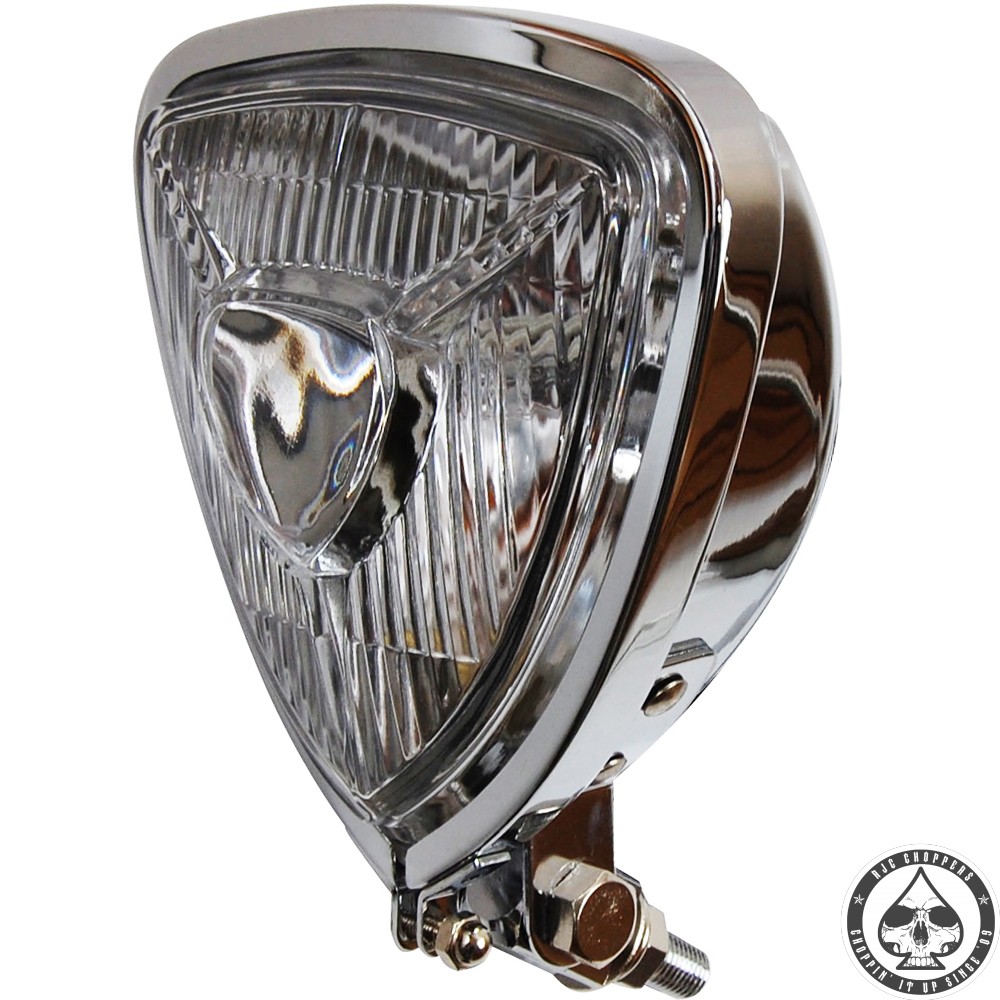 W&W triangle headlight, chrome RJC Choppers
