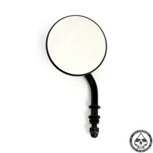 3” round mirror, Short stem, Black