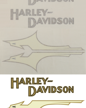 Tank decals Harley-Davidson, 1933 style, Silver