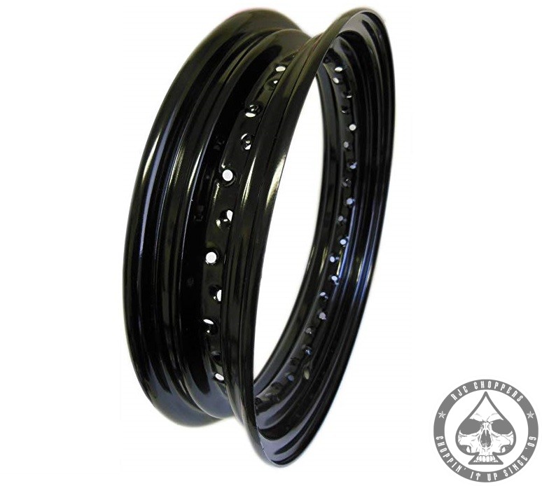 Drop center 40 spoke Rim 3.00x16" ( Rubber sidevalve ) ( Black )