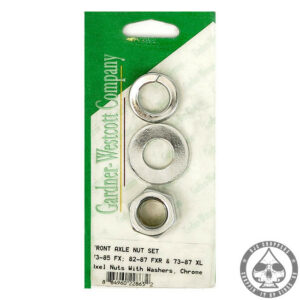 Front Axle Nut kit, Chrome