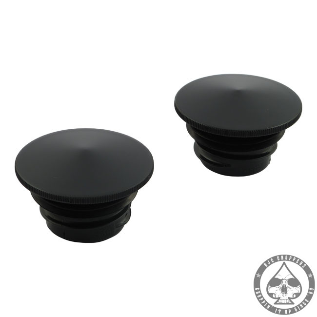Stainless Steel Pointed Gas cap set, 83-95 Flat Black