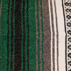 Mexican Veracruz blanket, forest green, charcoal & white