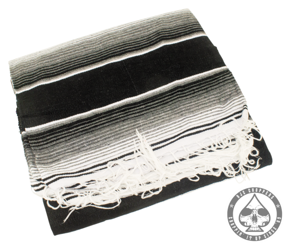 Mexican Cozumel blanket, Serepa Black & White