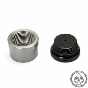 Aluminium Gas Cap vented with knurl and weld-in bung, black