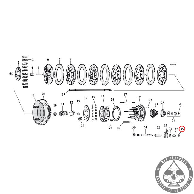 Retaining ring, Clutch release shaft, BT