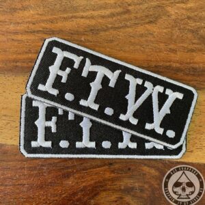 Forever Two Wheels patch, Black/White