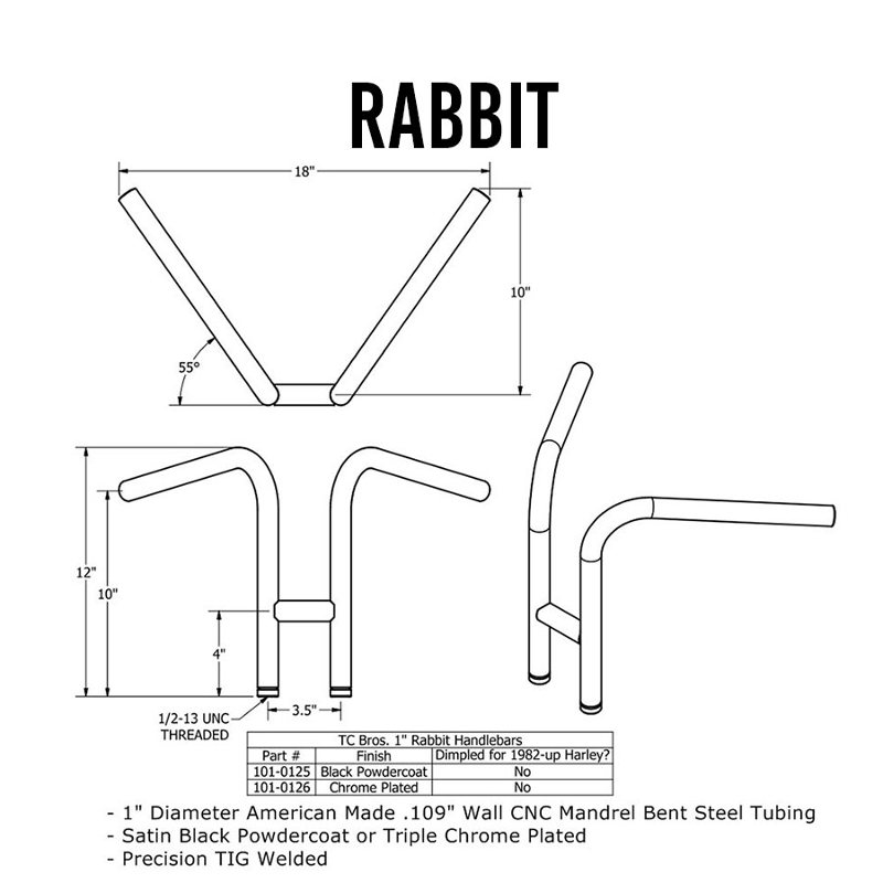 TC-Bros. 1" Rabbit Handlebars - Image 3