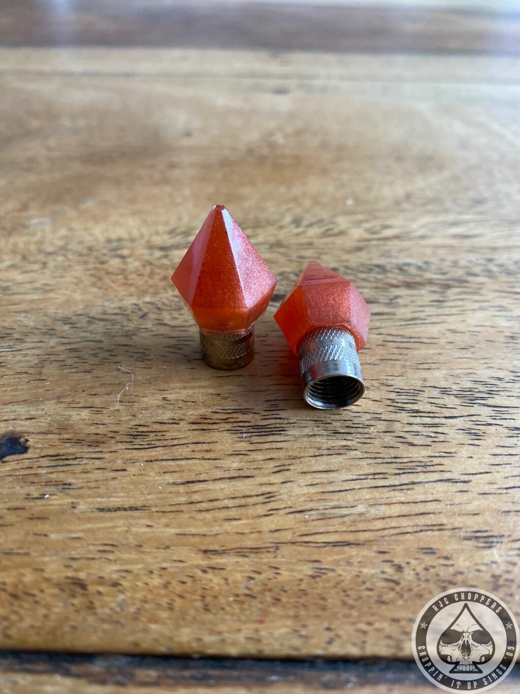 Valve Caps Diamond Resin, Light red
