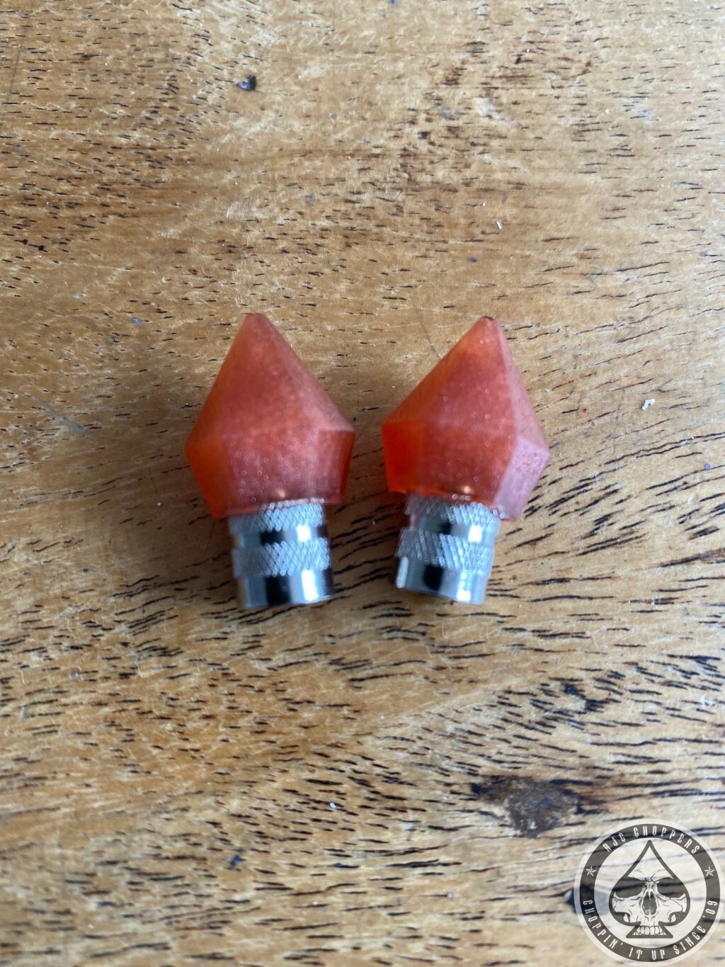 Valve Caps Diamond Resin, Light red - Image 2