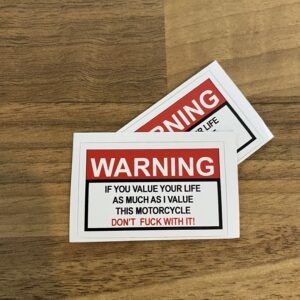 Warning sticker