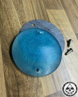 RJC-Choppers, Resin Point Cover Domed, Flaked Turquoise