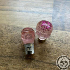 Valve Caps Skull Resin, Pink Flake