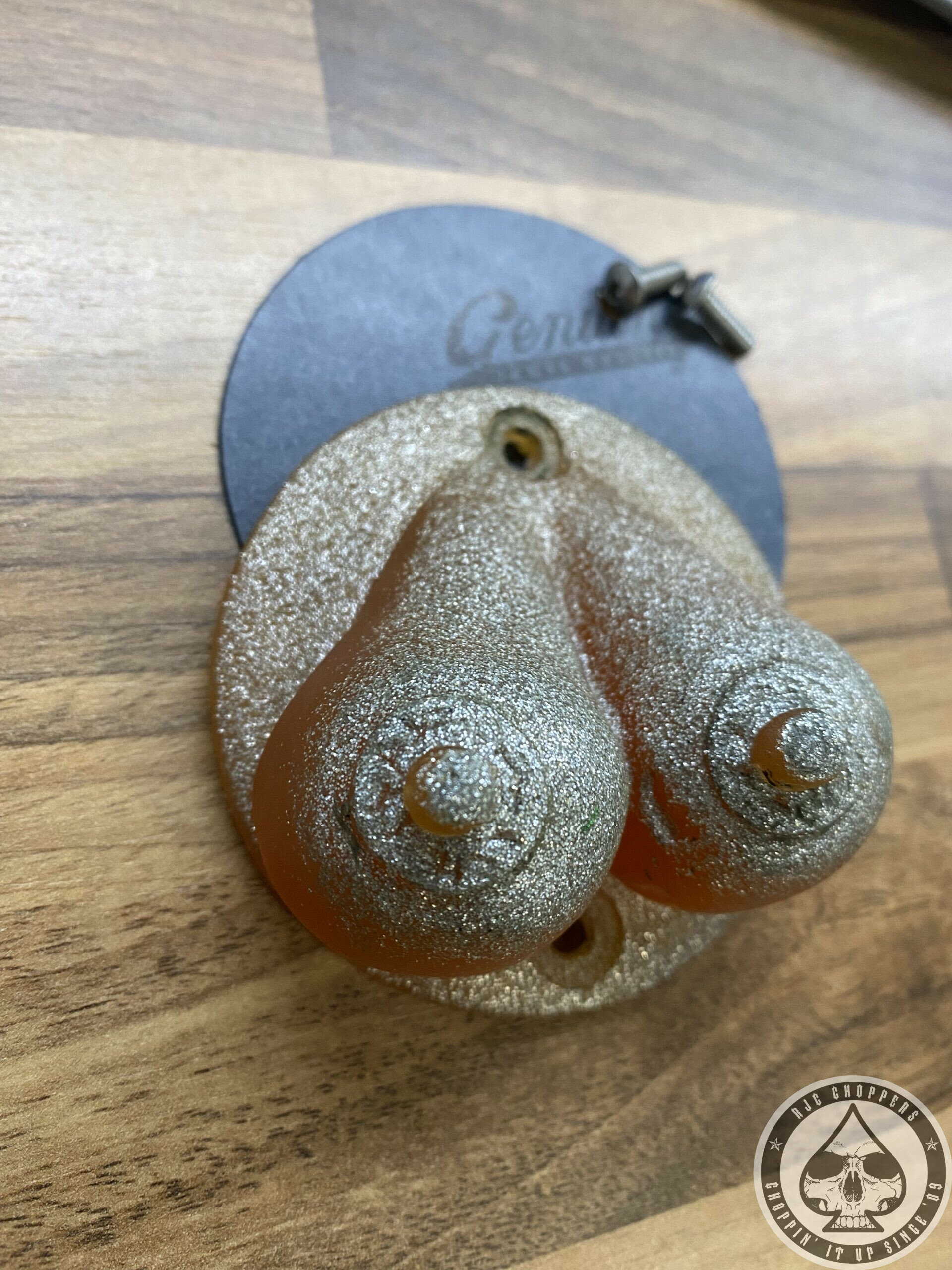 RJC-Choppers, Titties Resin Point Cover, Flaked Orange - Image 2