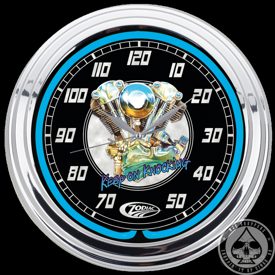 Zodiac "Knucklehead" Neon Clock