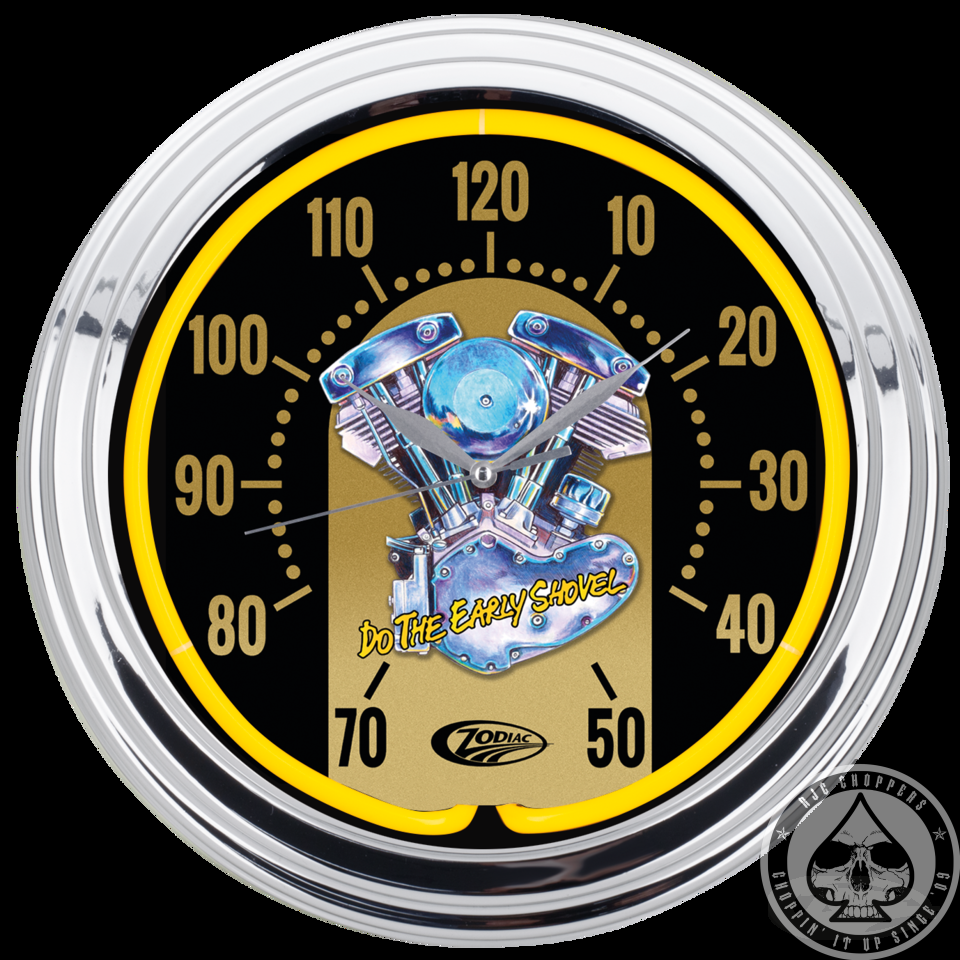 Zodiac "Shovelhead" Neon Clock