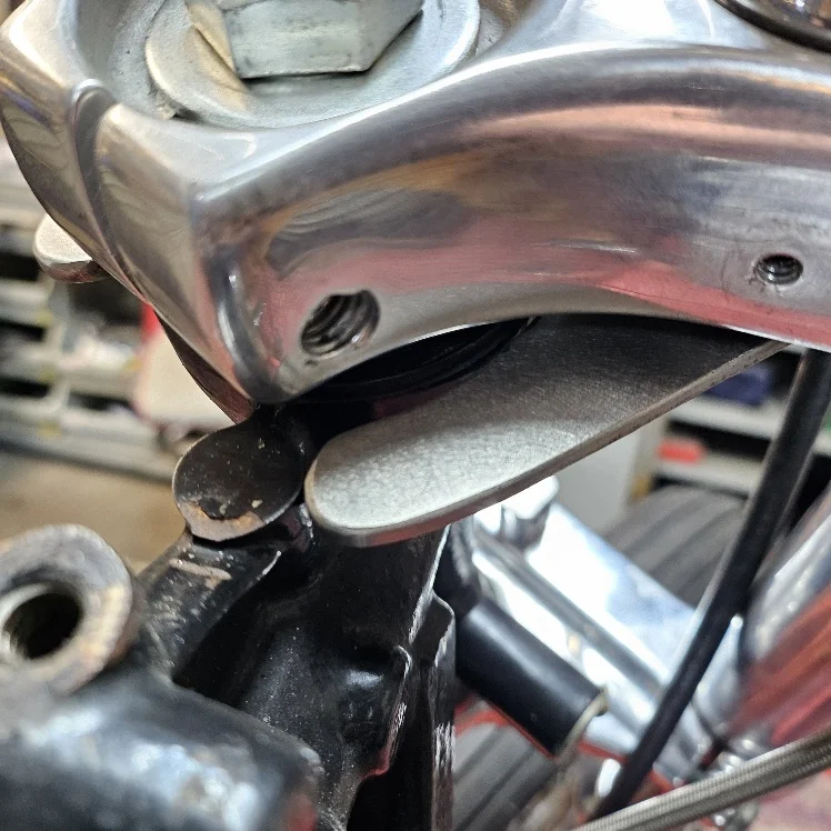 Stainless fork stop kit, XL Forks on Bigtwin Frames