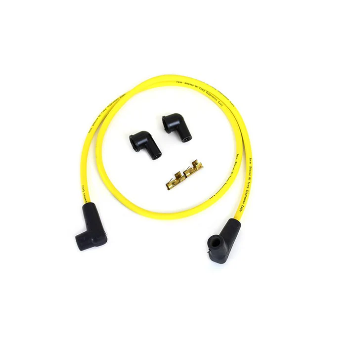 TC Bros, Yellow Suppression Core 7mm Universal Spark Plug Wire Kit - Black Ends